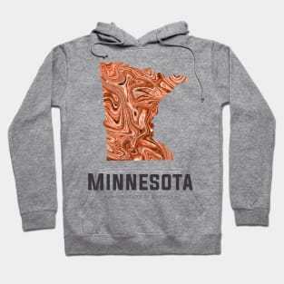 Minnesota state map abstract brown Hoodie